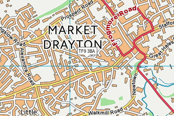 Market Drayton Infant & Nursery School map (TF9 3BA) - OS VectorMap District (Ordnance Survey)