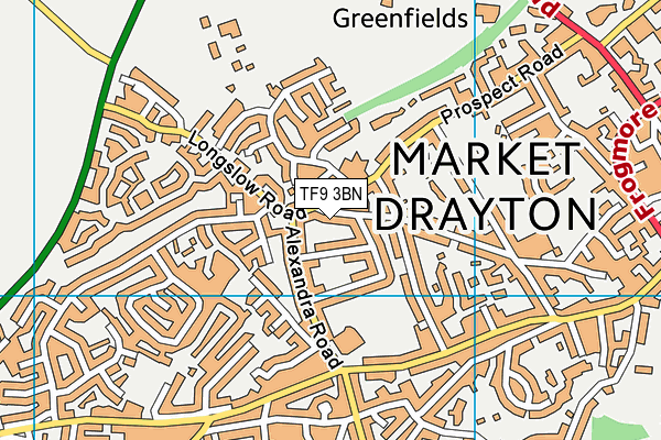 TF9 3BN map - OS VectorMap District (Ordnance Survey)