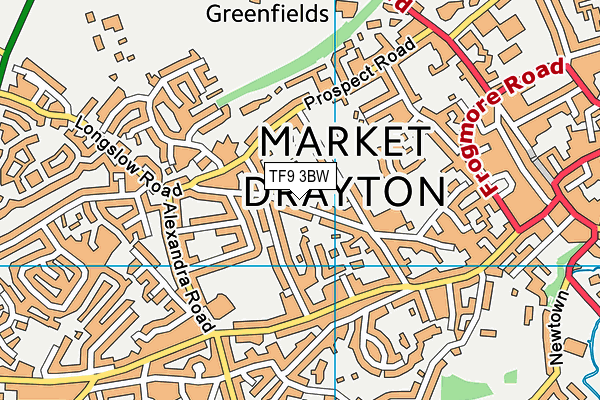 TF9 3BW map - OS VectorMap District (Ordnance Survey)