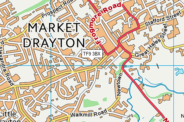 TF9 3BX map - OS VectorMap District (Ordnance Survey)