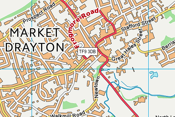 TF9 3DB map - OS VectorMap District (Ordnance Survey)