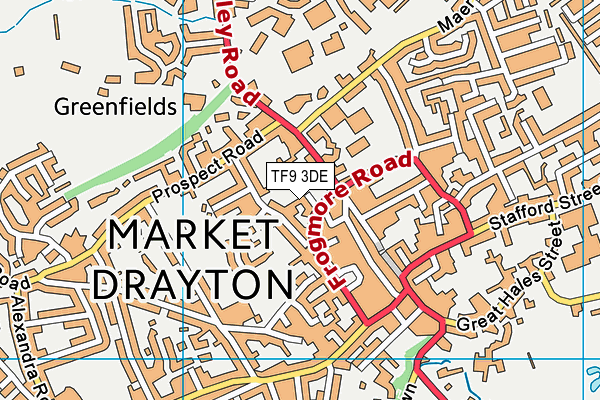 TF9 3DE map - OS VectorMap District (Ordnance Survey)