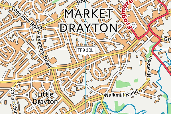 TF9 3DL map - OS VectorMap District (Ordnance Survey)