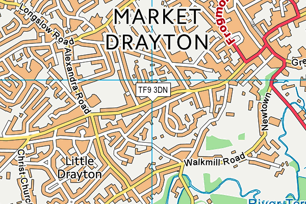 TF9 3DN map - OS VectorMap District (Ordnance Survey)