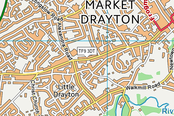 TF9 3DT map - OS VectorMap District (Ordnance Survey)
