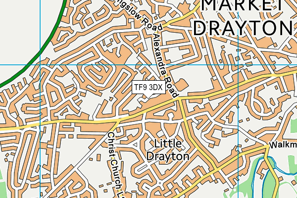 TF9 3DX map - OS VectorMap District (Ordnance Survey)