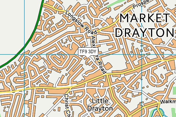 TF9 3DY map - OS VectorMap District (Ordnance Survey)