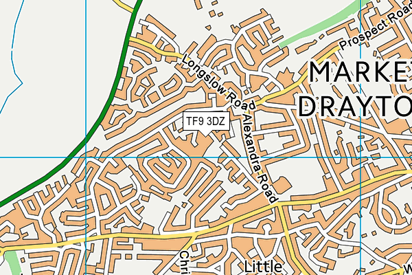 TF9 3DZ map - OS VectorMap District (Ordnance Survey)