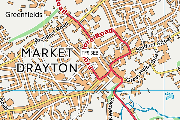 TF9 3EB map - OS VectorMap District (Ordnance Survey)