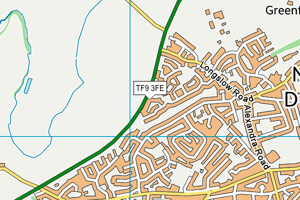 TF9 3FE map - OS VectorMap District (Ordnance Survey)