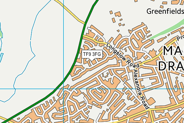 TF9 3FG map - OS VectorMap District (Ordnance Survey)