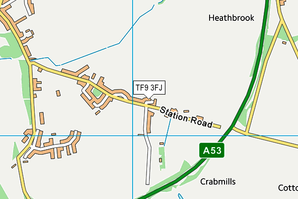 TF9 3FJ map - OS VectorMap District (Ordnance Survey)