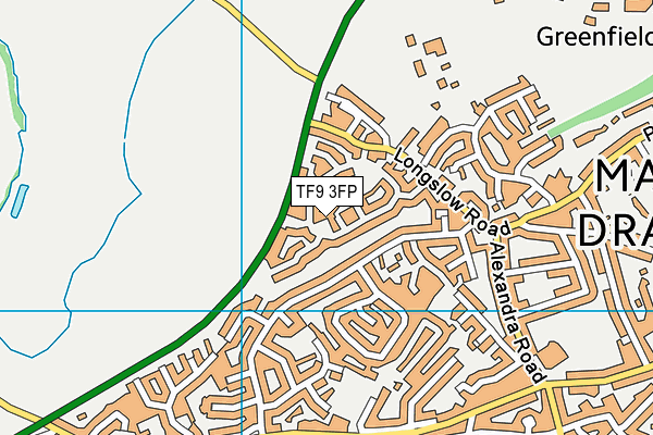 TF9 3FP map - OS VectorMap District (Ordnance Survey)