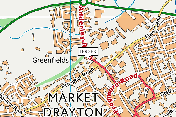 TF9 3FR map - OS VectorMap District (Ordnance Survey)