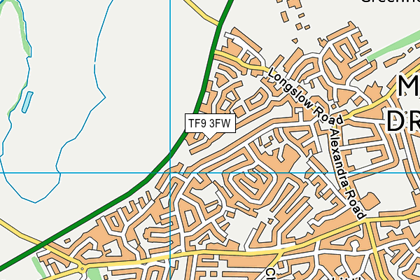 TF9 3FW map - OS VectorMap District (Ordnance Survey)