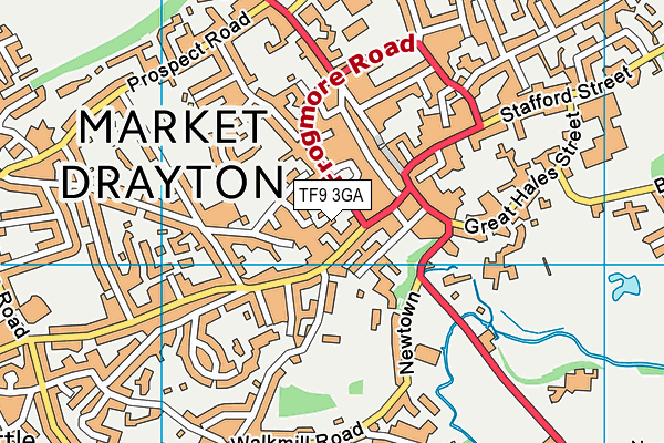 TF9 3GA map - OS VectorMap District (Ordnance Survey)