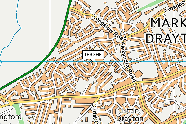 TF9 3HE map - OS VectorMap District (Ordnance Survey)