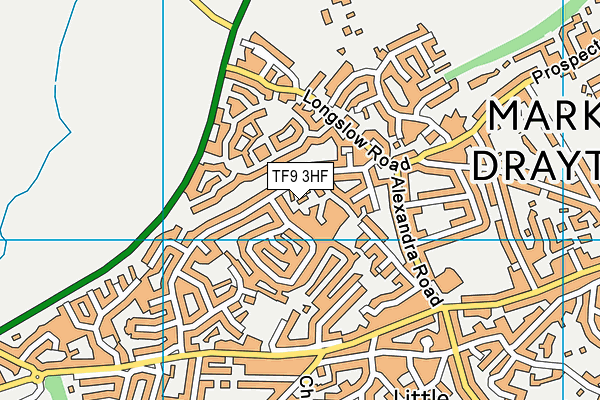 TF9 3HF map - OS VectorMap District (Ordnance Survey)