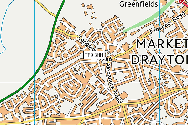 TF9 3HH map - OS VectorMap District (Ordnance Survey)