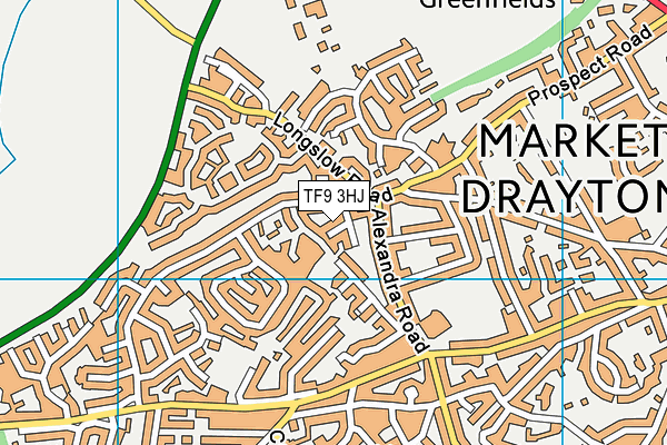 TF9 3HJ map - OS VectorMap District (Ordnance Survey)