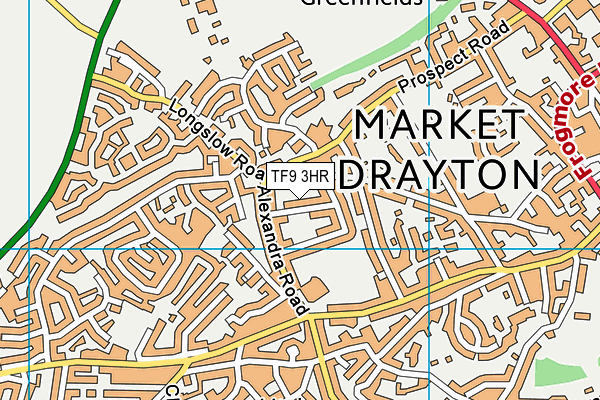 TF9 3HR map - OS VectorMap District (Ordnance Survey)