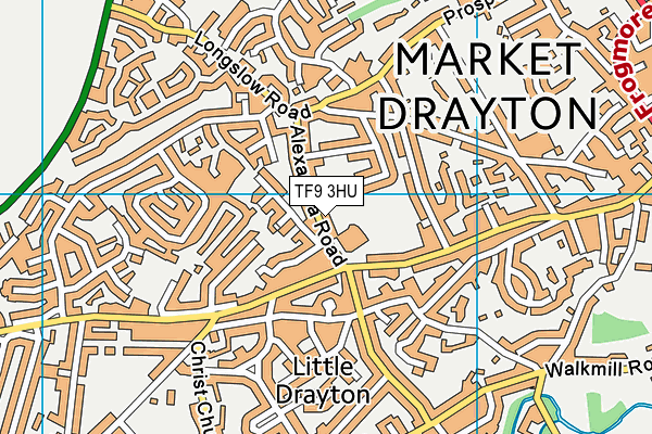 Market Drayton Junior School map (TF9 3HU) - OS VectorMap District (Ordnance Survey)