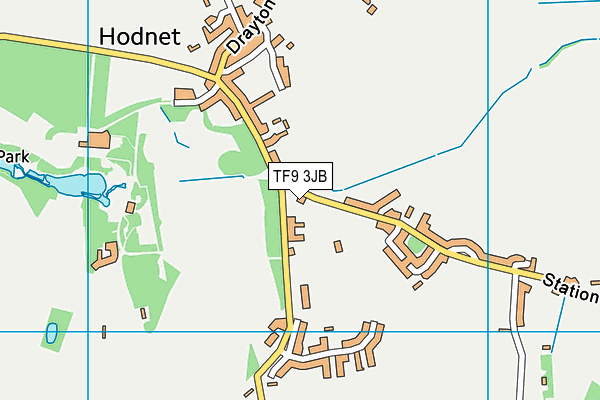 TF9 3JB map - OS VectorMap District (Ordnance Survey)