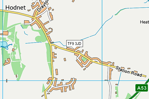 TF9 3JD map - OS VectorMap District (Ordnance Survey)