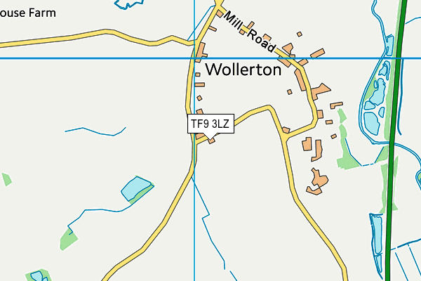 TF9 3LZ map - OS VectorMap District (Ordnance Survey)