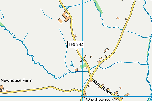 TF9 3NZ map - OS VectorMap District (Ordnance Survey)