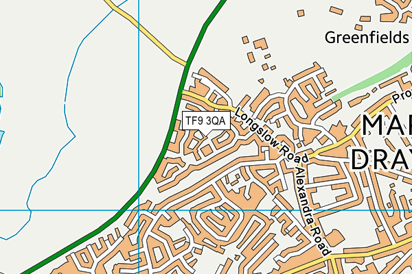 TF9 3QA map - OS VectorMap District (Ordnance Survey)