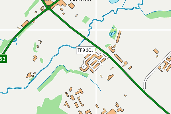 TF9 3QJ map - OS VectorMap District (Ordnance Survey)