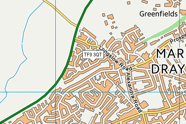 TF9 3QT map - OS VectorMap District (Ordnance Survey)