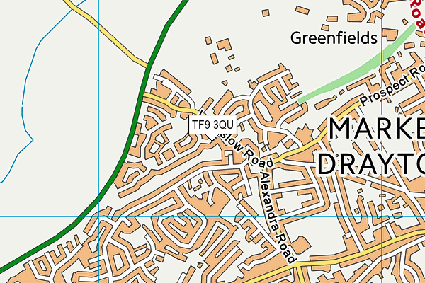 TF9 3QU map - OS VectorMap District (Ordnance Survey)