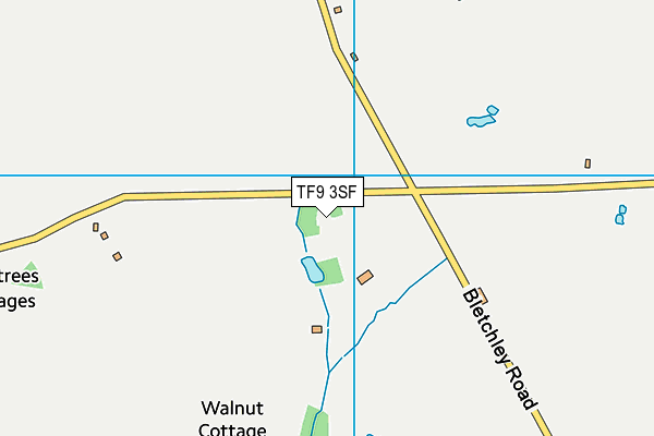 TF9 3SF map - OS VectorMap District (Ordnance Survey)