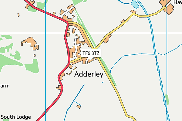 TF9 3TZ map - OS VectorMap District (Ordnance Survey)