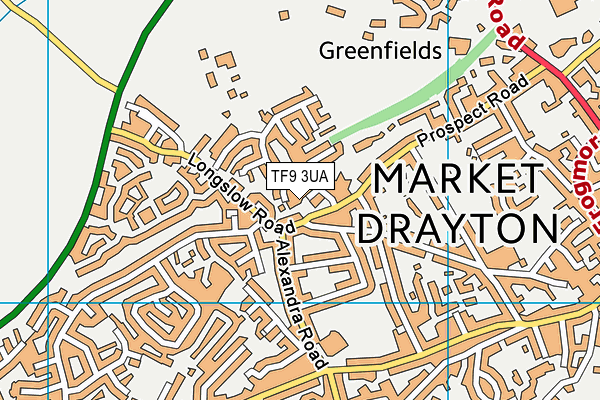 TF9 3UA map - OS VectorMap District (Ordnance Survey)