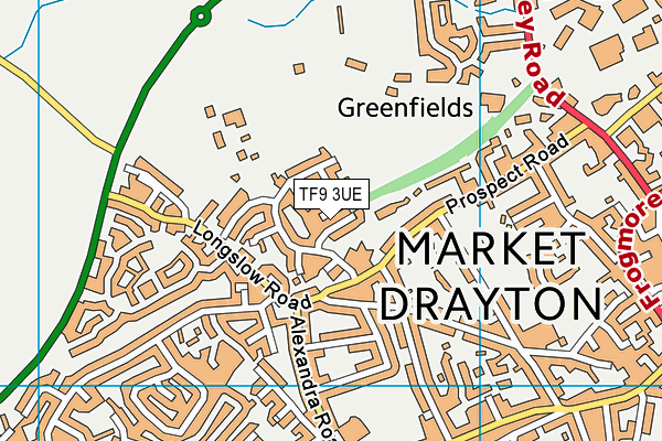 TF9 3UE map - OS VectorMap District (Ordnance Survey)