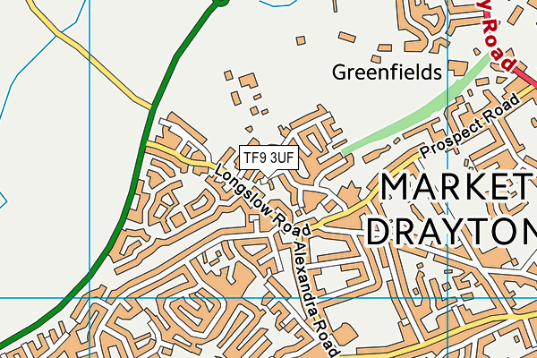 TF9 3UF map - OS VectorMap District (Ordnance Survey)