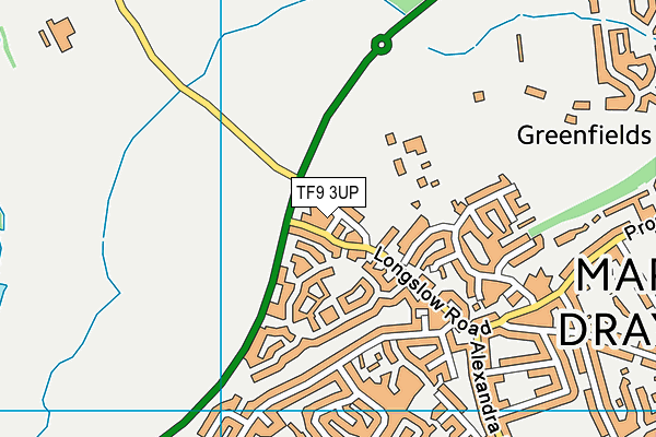 TF9 3UP map - OS VectorMap District (Ordnance Survey)