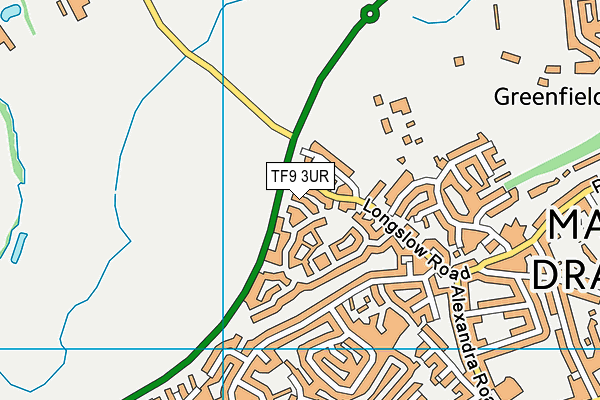 TF9 3UR map - OS VectorMap District (Ordnance Survey)