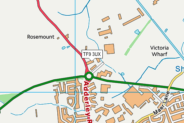 TF9 3UX map - OS VectorMap District (Ordnance Survey)