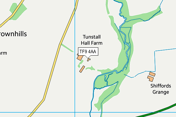 TF9 4AA map - OS VectorMap District (Ordnance Survey)