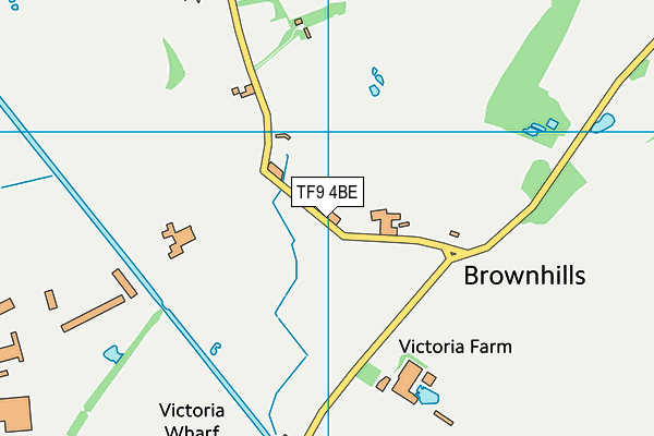 TF9 4BE map - OS VectorMap District (Ordnance Survey)