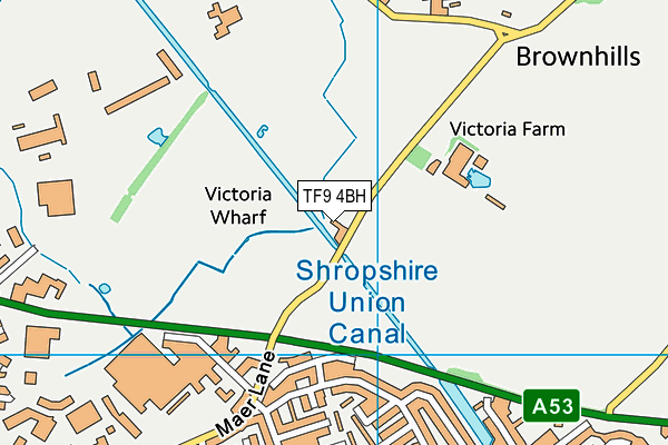 TF9 4BH map - OS VectorMap District (Ordnance Survey)