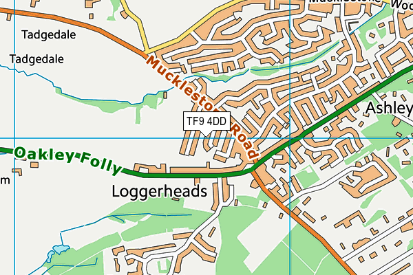 TF9 4DD map - OS VectorMap District (Ordnance Survey)