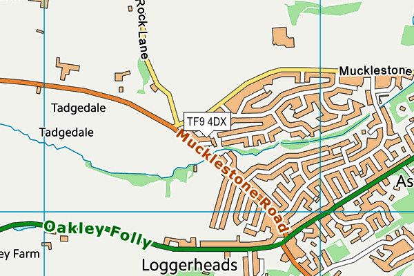 TF9 4DX map - OS VectorMap District (Ordnance Survey)