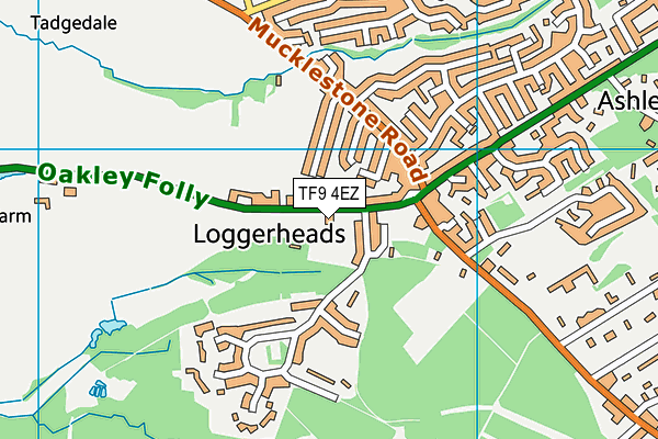 TF9 4EZ map - OS VectorMap District (Ordnance Survey)