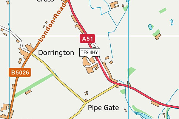 TF9 4HY map - OS VectorMap District (Ordnance Survey)