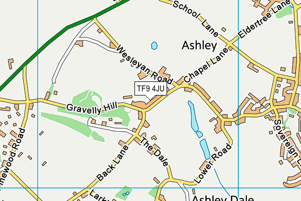 TF9 4JU map - OS VectorMap District (Ordnance Survey)